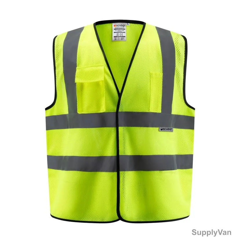 Scudo Nova Safety Vest, NV2032, Polyester, XL, Yellow Green