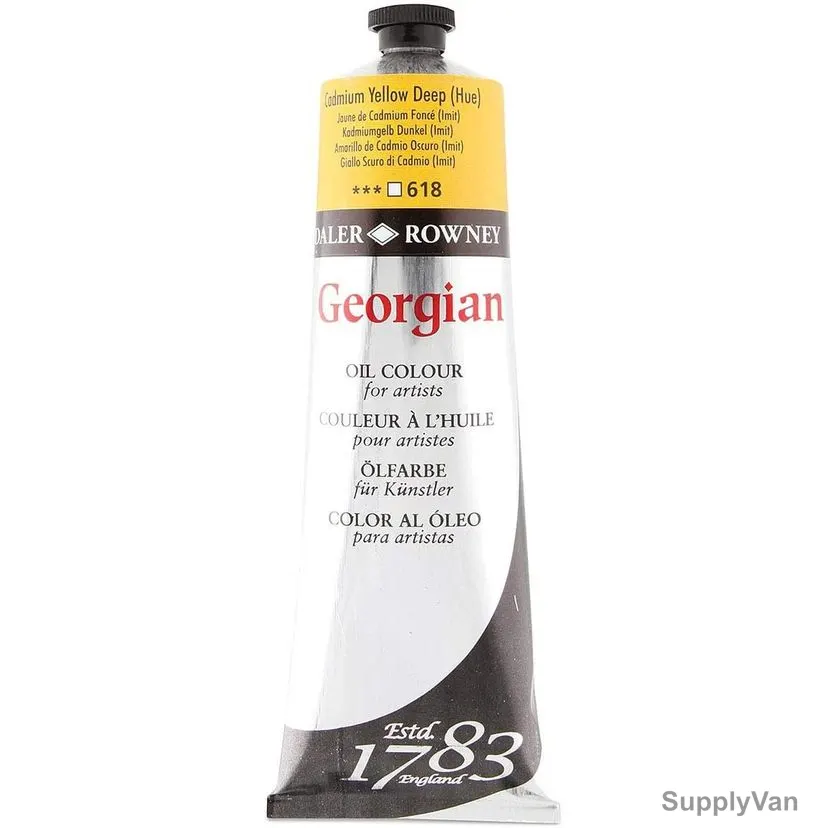 Daler Rowney Georgian Oil Color, 111225618, 618 Cadmium Yellow Deep Hue, 225ML — image 1