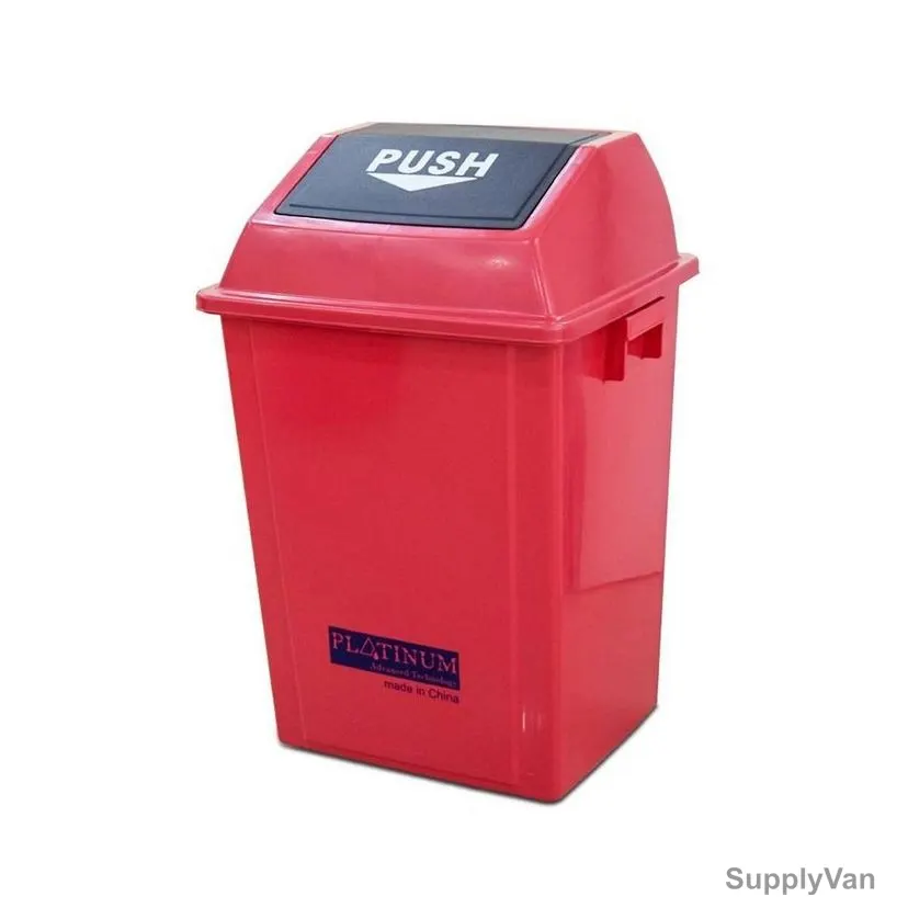 Akc Quadrate Garbage Bin, GC14R-40, Plastic, 40 Ltrs, Red
