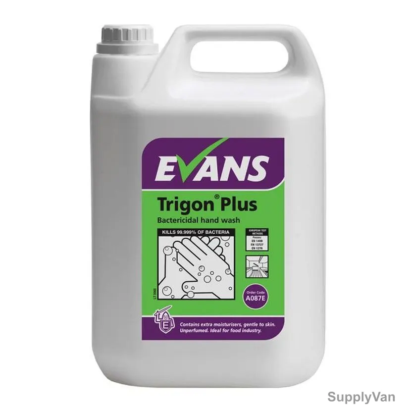 Evans Trigon Plus Unperfumed Bactericidal Hand Wash, 5 Ltrs, 2 Pcs/Pack