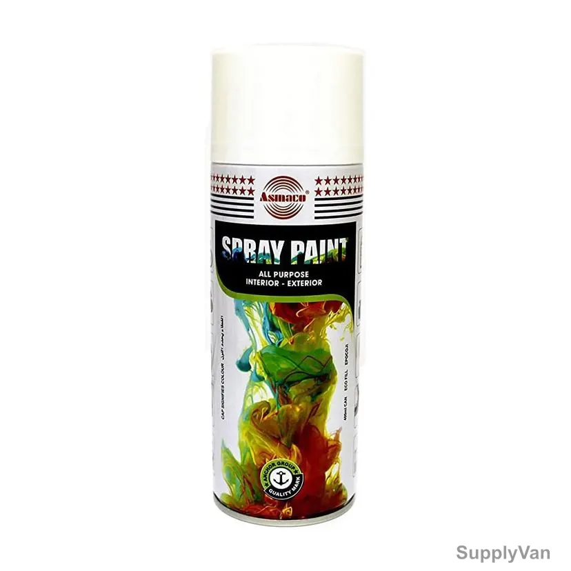 Asmaco All Purpose Spray Paint, 400ML, Matt White