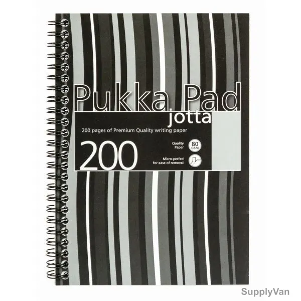 Pukka Wiro Stripes Jotta Pad, JP021-5, A5, 80 GSM, 200 Pages, Black
