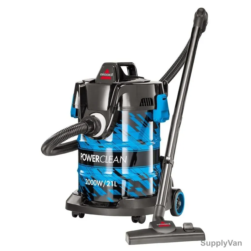 Bissell Powerclean Drum Vacuum Cleaner, 2027E, 2000W, 220-240V, 21 Ltrs, Black and Blue
