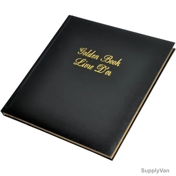 FIS Livre D'or Golden Book with Laid Paper, FSCLGBCW-V, 280 x 275MM, 96 Pages, Black