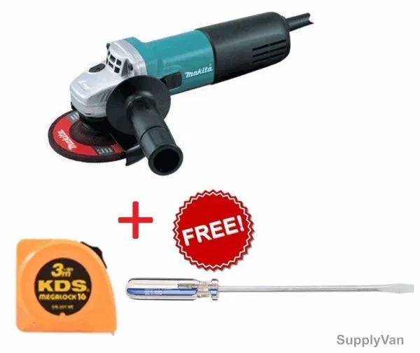 Makita Angle Grinder 9554HNG With Free 3 Mtrs Tape and Screwdriver