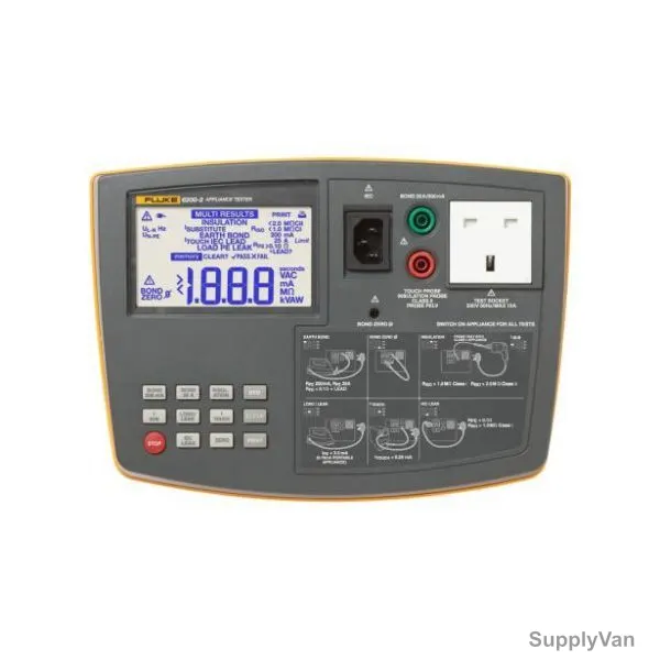 Fluke Portable Appliance Tester UK, 6200-2-UK, 100VAC
