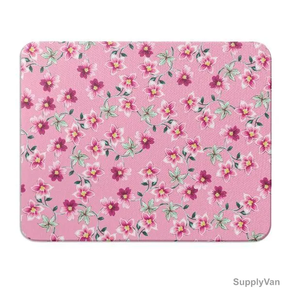 Wackylicious Floral Mouse Pad, 618-410-95, PU Leather, 18 x 21CM, Pink — image 1