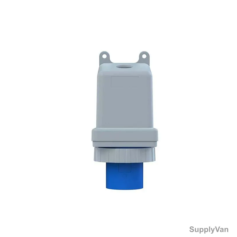 Abb Wall Mounted Socket Inlet, 263BS6W, 200-250V, IP67, 63A, 2P+E, Blue