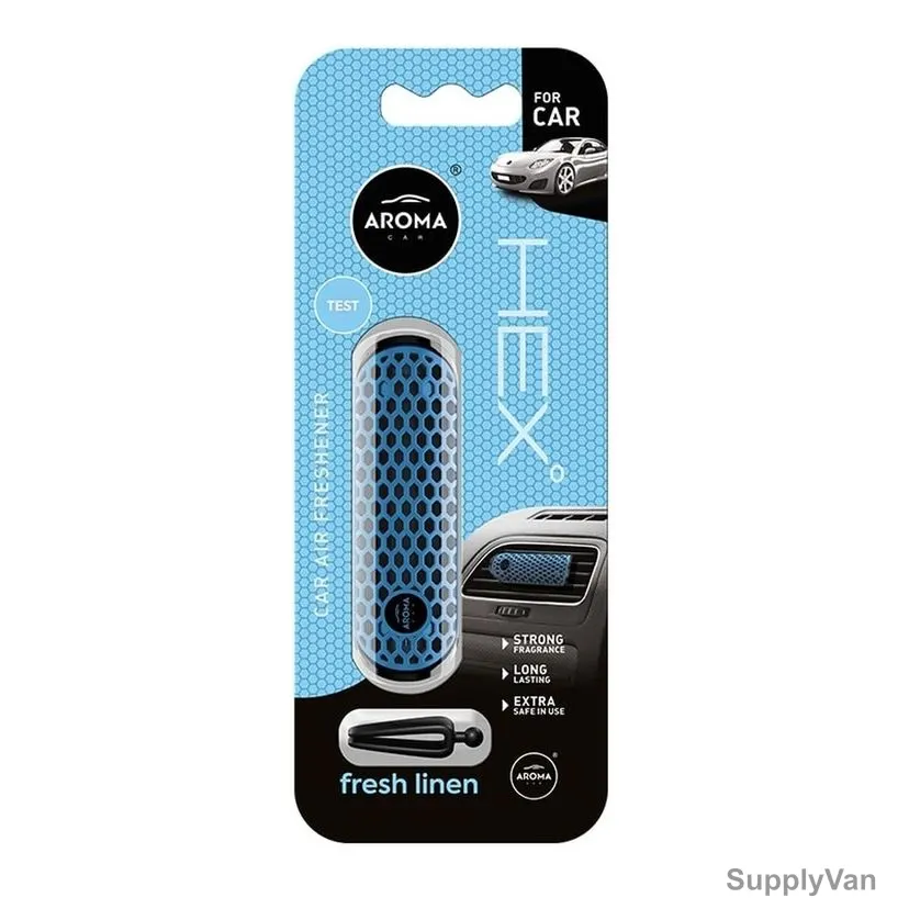 Aroma Hex Polymer Car Air Freshener, Vent Clip, Fresh Linen, 5GM — image 1