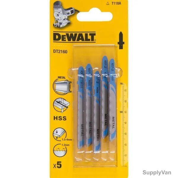 Dewalt Jigsaw Blade, DT2160-QZ, HSS, 76MM, PK5