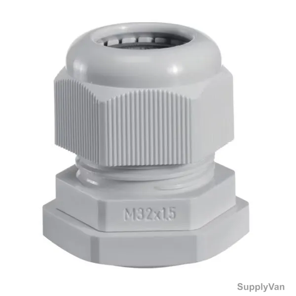 PVC Gland, PG-M32, 15-21MM Cable Size, White, 100 Pcs/Pack