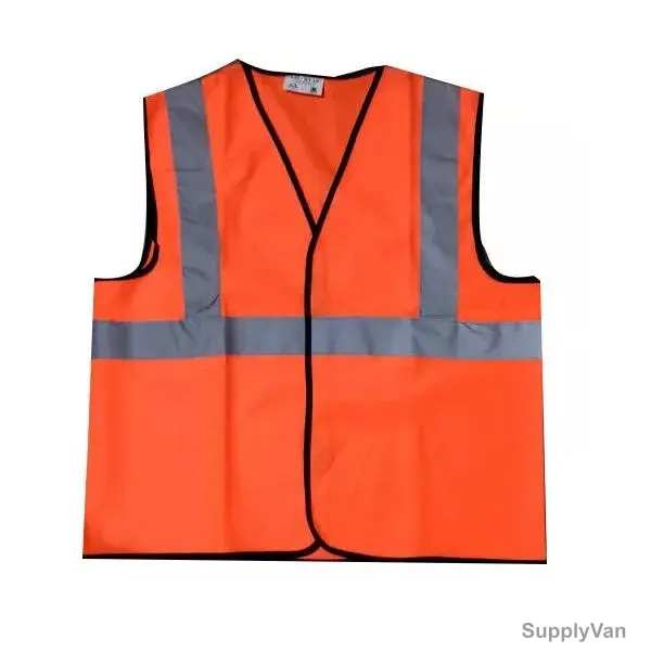 Lalith Reflective Safety Jacket With 2 Inch Strip, L02, Polystyrene, XL, Orange