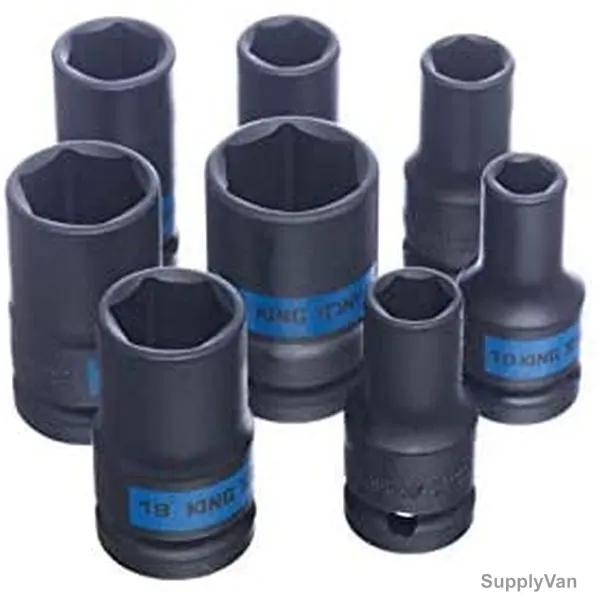 Kingtony Impact Socket Set, 4413MP, 1/2 Inch Drive, 8 Pcs/Set