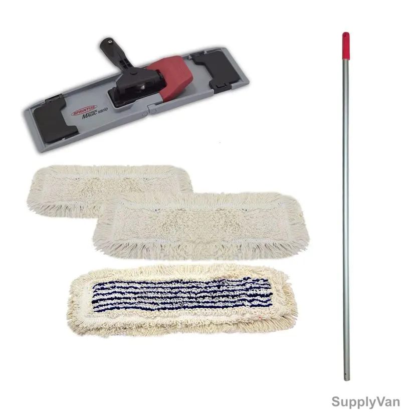 Sprintus Magic Vario Mop Head With 3 Pcs Mop Sleeves and Handle Set, J001075+J001073, 40CM