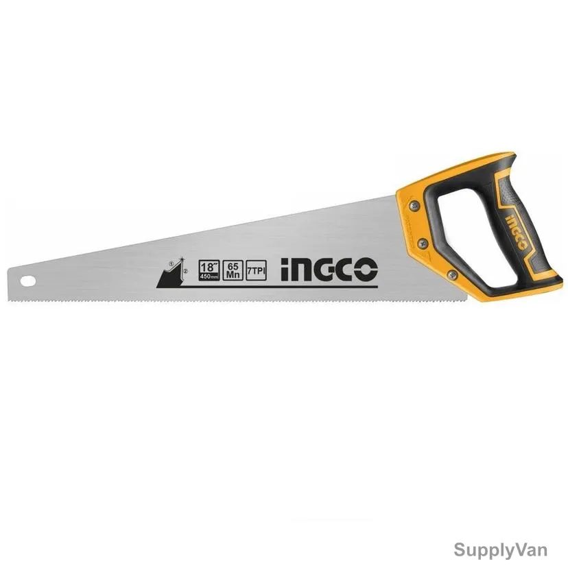 Ingco Hand Saw, HHAS15450, 7 TPI, 0.9MM Thk, 450MM Length — image 1