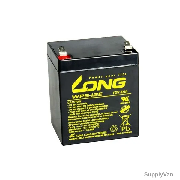 Long Valve Regulated Lead Acid Battery, WP5-12, 12V, 5Ah — image 1