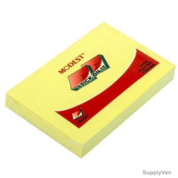 Modest Sticky Note, MS656, 100 Sheets, 2 Inch Width x 3 Inch Length, Yellow, 12 Pads/Pack