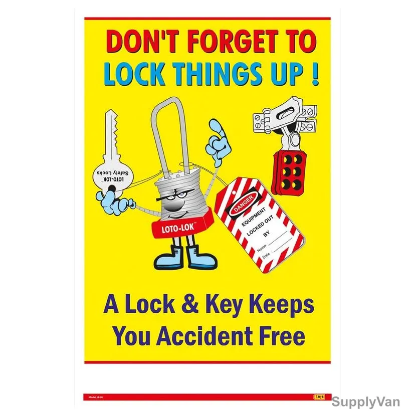 Loto-Lok Lockout Tagout Poster, LP-06, Vinyl, Vertical, 600 x 450MM