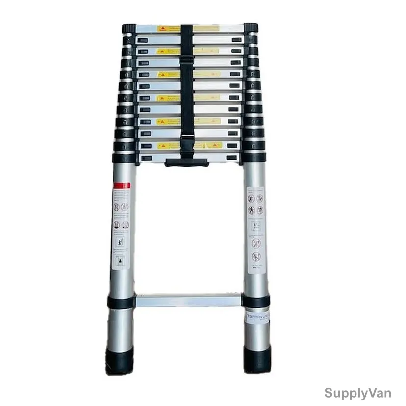 Topman Telescopic Straight Ladder, Aluminium, 13 Steps, 3.8 Mtrs Height, 100 Kg Loading Capacity — image 1