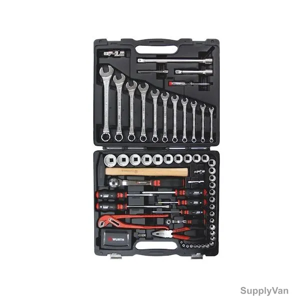Wurth Tool Set With Blow Mould Case, 096593181, 93 Pcs/Set