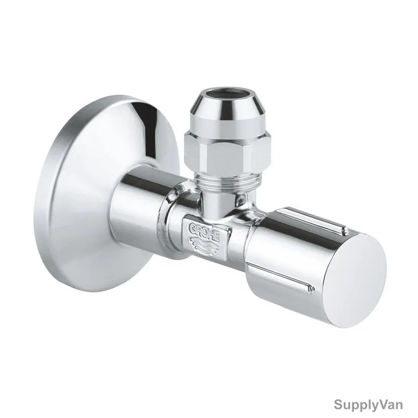 Grohe Angle Valve, 22037000, Metal, 1/2 x 3/8 Inch, Starlight Chrome Finish — image 1