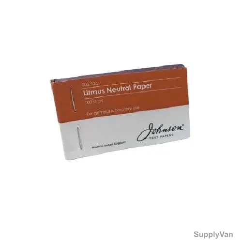 Johnson Neutral Litmus Test Paper, 002.33C, pH 7, 100 Strips/Pack