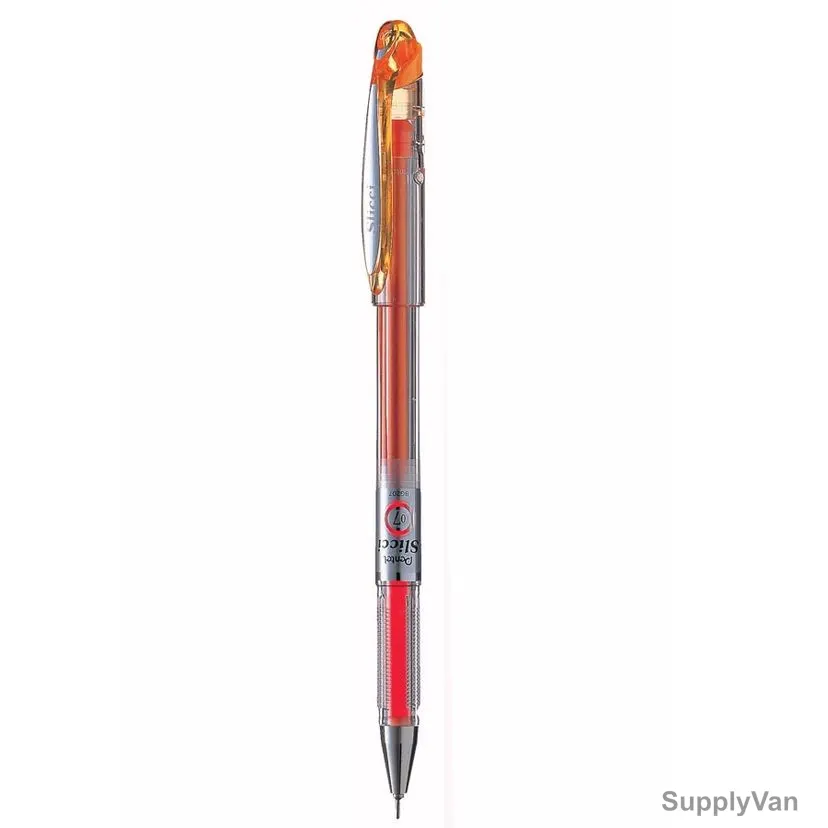 Pentel Slicci Gel Roller Pen, PE-BG207-F, 0.7MM Tip, Orange, 12 Pcs/Pack