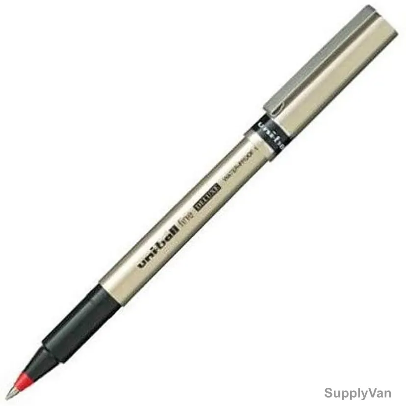 Uni-Ball Roller Ball Pen, UB177, Deluxe, Fine, Gold, 12 Pcs/Pack