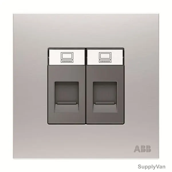 ABB Data Socket, AM32944-ST, Millenium, 2 Gang, RJ45