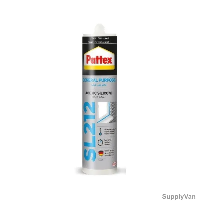 Pattex General Purpose Silicone Sealant, GP-SL212, 280ML, Black, 24 Pcs/Pack