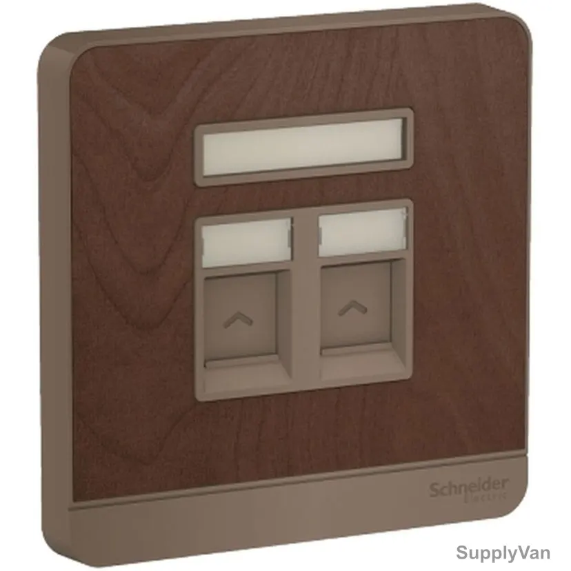 Schneider Electric Electrical Wall Plate, E8332RJS-WD, AvatarOn, 2 Gang, Wood
