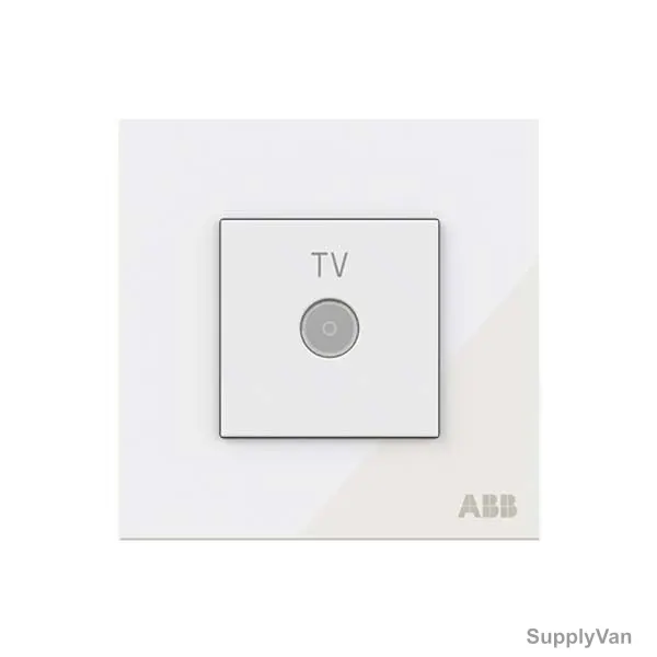 ABB TV Socket, AM30144-WG, Millenium, 1 Gang, White Glass — image 1