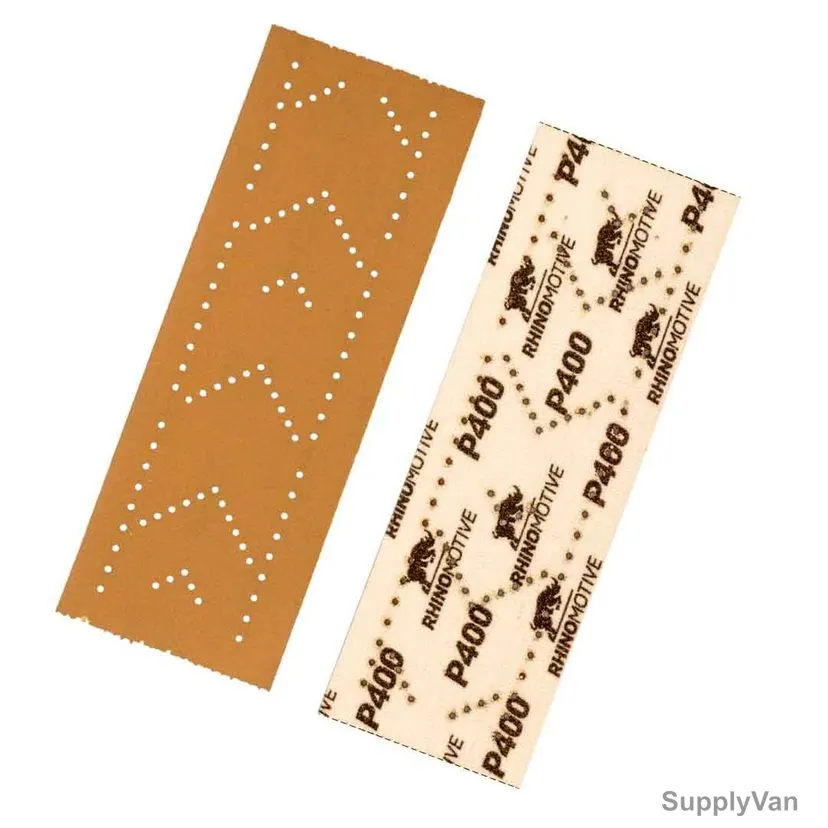 Rhinomotive Multi-Purpose Abrasive Sheet, R1520, 70MM x 198MM, P400, Gold, 55 Pcs/Box — image 1