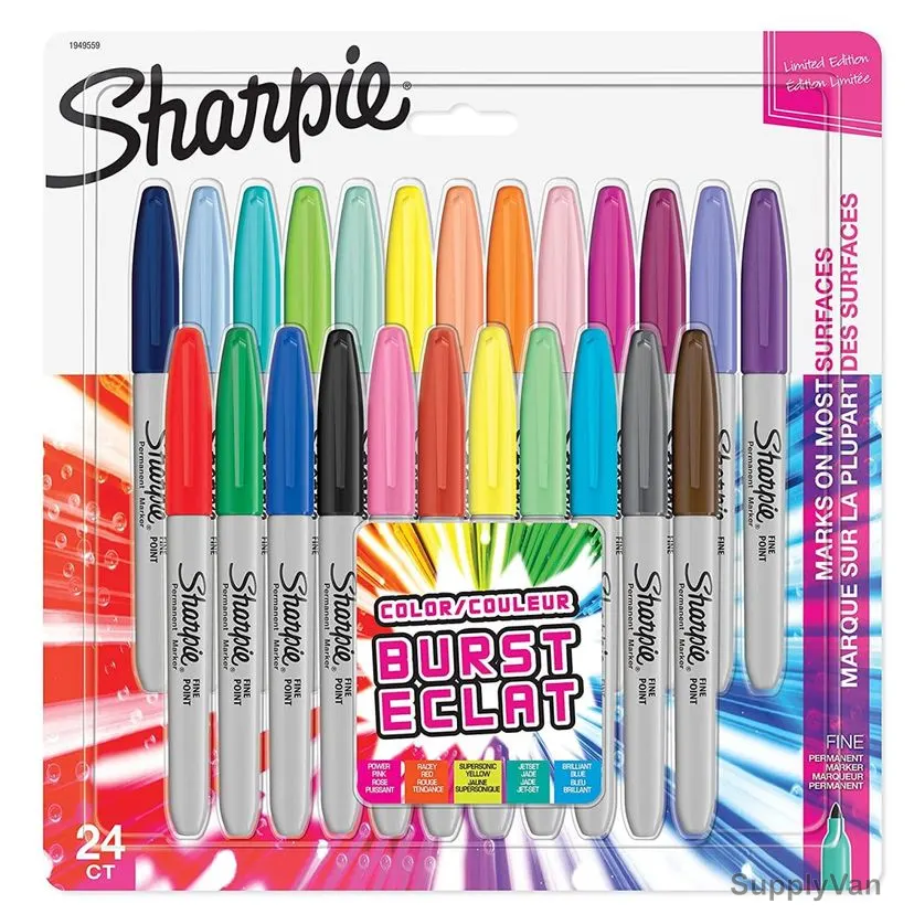 Sharpie Color Burst Permanent Marker, SP-1956292, 0.9MM Tip Size, Assorted Colors, 24 Pcs/Set — image 1