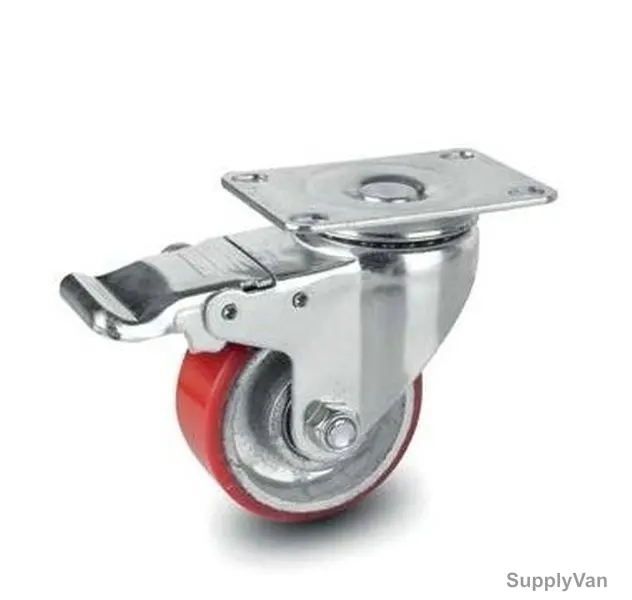 NSF Germany Brake Plate Caster, 188075, Medium Duty, 8CM, 300KG