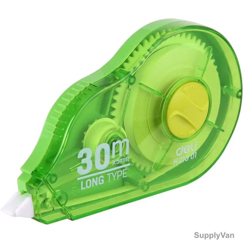 Deli Correction Tape, EH21301, 5MM Width x 5 Mtrs Length, Green