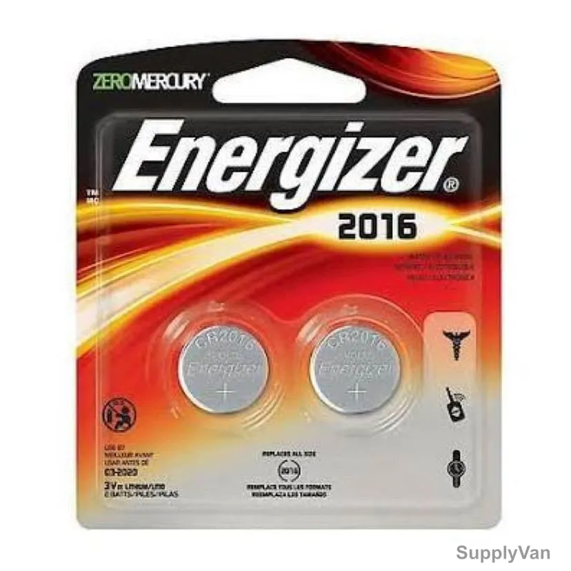 Energizer Lithium Primary Coin Cell Battery, CR-2016, 100mAh, 3V, 2 Pcs/Pack — image 1