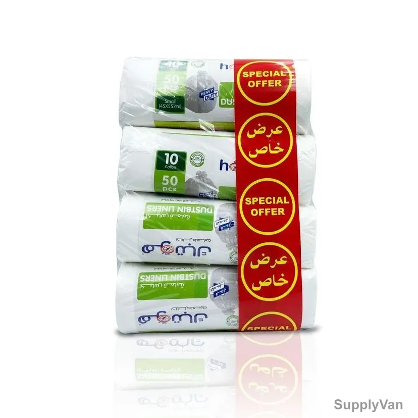 Hotpack Dustbin Liners Roll, OPDBLX4PKT, 45 x 55CM, White, 200 Rolls/Pack — image 1