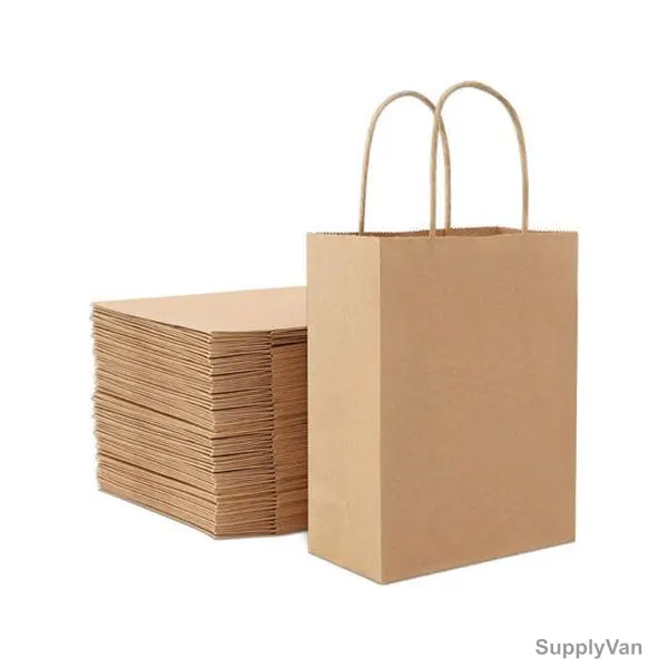 Snh Twisted Handle Shopping Bag, KRAFPB33-10, Free Size, Brown, 10 Pcs/Pack — image 1
