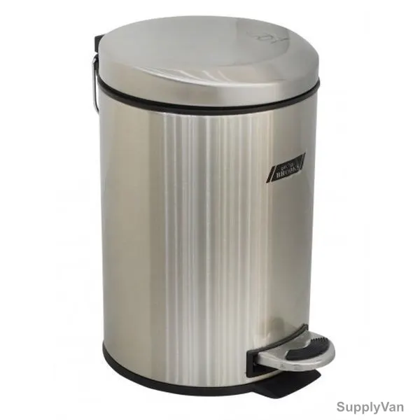 Brooks Pedal Bin With Moon Lid, BKS-SS-274, Stainless Steel, 3 Ltrs, Silver — image 1