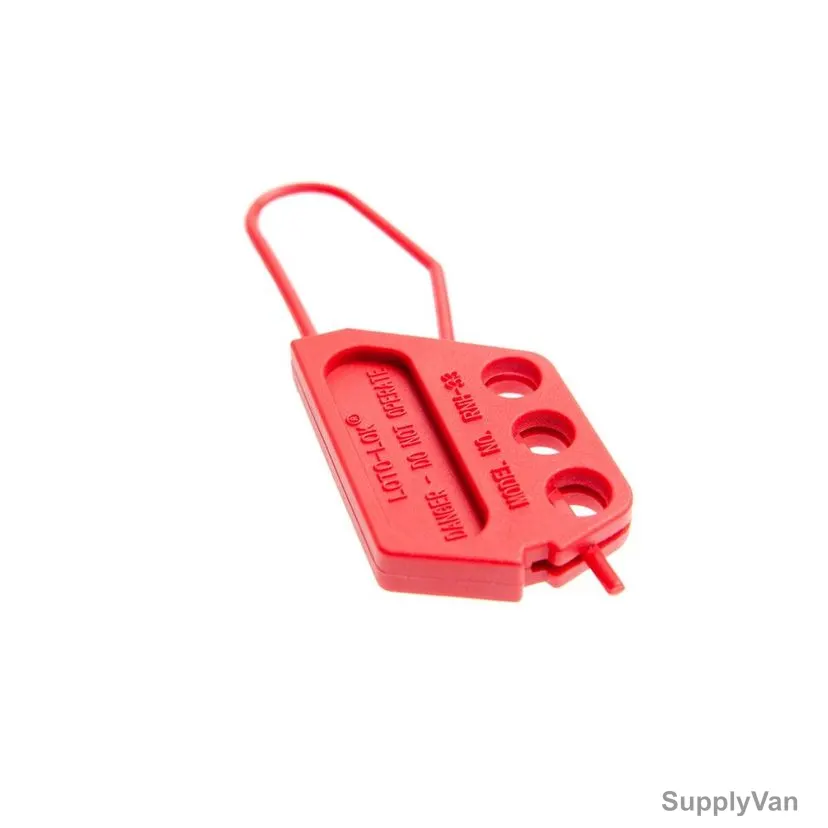 Loto-Lok Lockout Hasp, HSP-RNH-33, Nylon, 3MM, Red — image 1