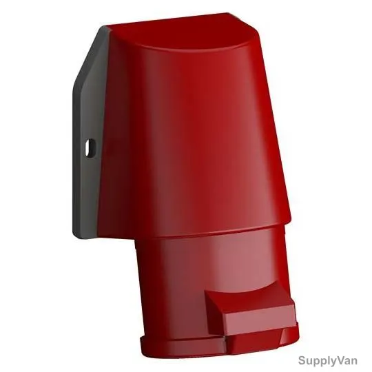 Abb Wall Mounted Socket Inlet 432BBS6, 346-415V, IP44, 32A, 3P+N+E, Red