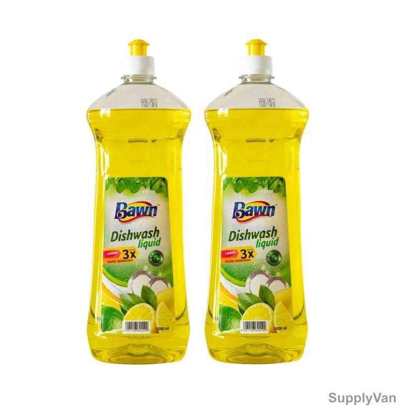 Bawn Dishwash Liquid, Lemon Fragrance, 1 Ltr, 2 Pcs/Pack — image 1