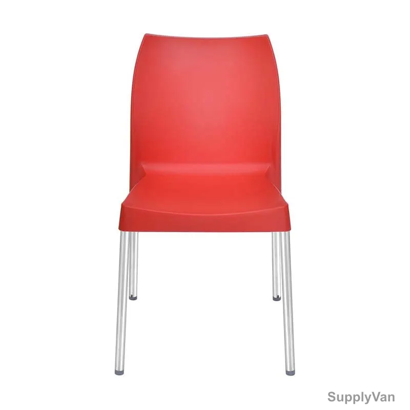 Nilkamal Novella 07 Armless Chair, Plastic/Stainless Steel, 110 Kg Weight Capacity, Bright Red — image 1
