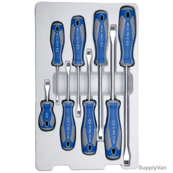 Kingtony Slotted Screwdriver Set, 30118MR, 8 Pcs/Set
