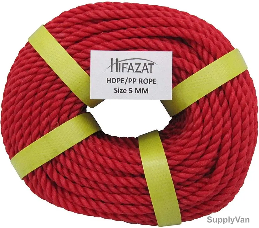 Hifazat Rope, SHGT-NRR-525, Nylon, 5MM x 22.86 Mtrs, Red