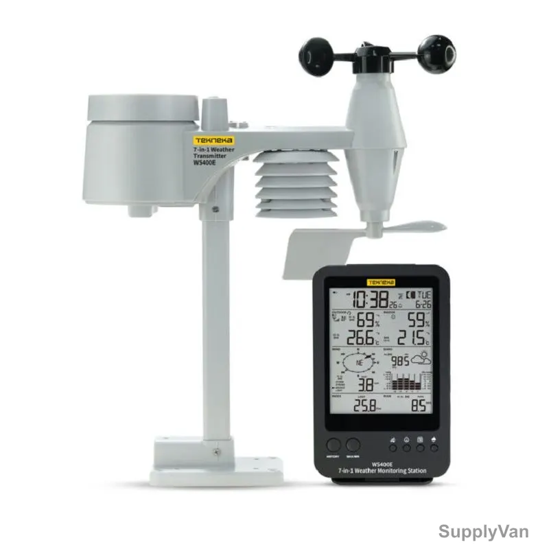 Tekneka 7 In 1 Wireless Weather Monitoring Station, WS400E, 868MHz, 150 Mtrs, -40 to 60 Deg.C