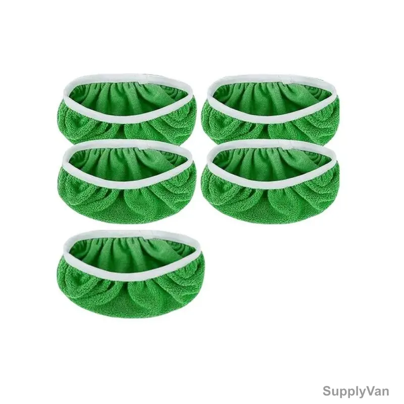 Reusable Dry Sweeping Microfiber Mop Pad, 4.53 Inch Width x 10 Inch Length, Green, 5 Pcs/Pack