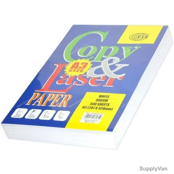 FIS Copy and Laser Photocopy Paper, FSPWA3JFNE, Paper, 80 GSM, 500 Sheets, A3, White, PK500