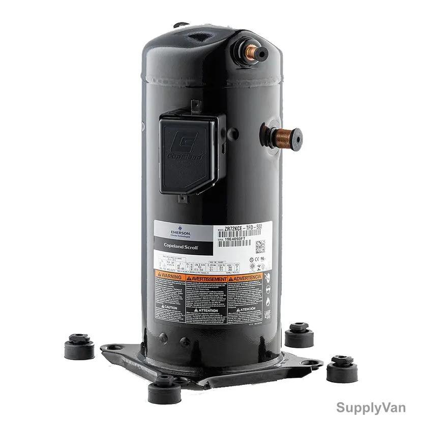 Copeland Scroll Compressor, ZR72KCE-TFD-522, ZR Series, 3 Phase, 6200W, 6 HP, 1.77 Ltrs Oil Capacity